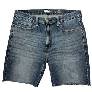Denizen Levi's Dad Jean Shorts Men's 36" Cutoffs Straight Stretch Grunge Denim